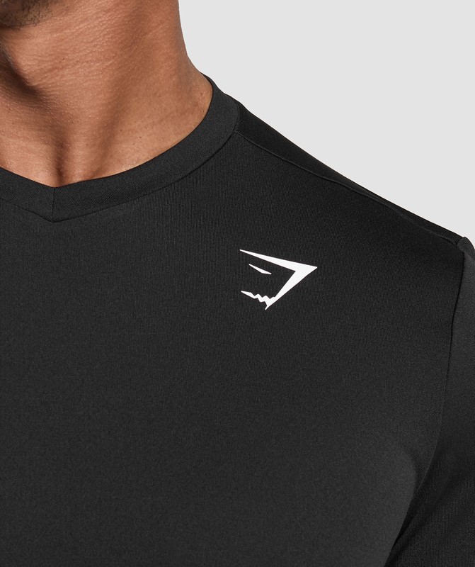Gymshark Arrival V-Neck T Shirt T-Shirt Heren Zwart | PRXG29870