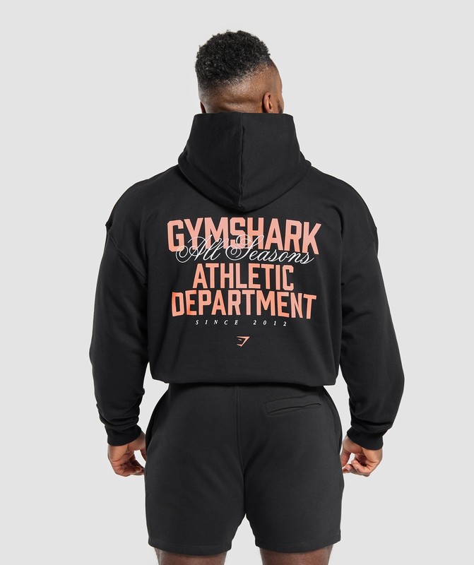 Gymshark Athletic Department Hoodie Hoodie Heren Zwart | IWLQ40267