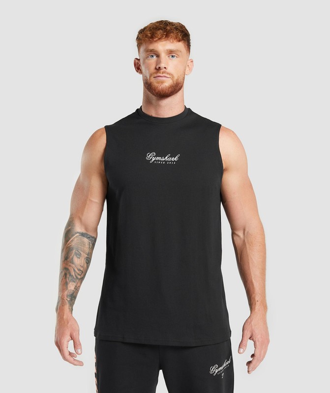Gymshark Athletic Department Tank Tanktop Heren Zwart | WICS95406