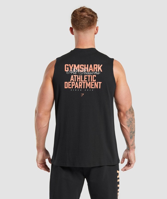 Gymshark Athletic Department Tank Tanktop Heren Zwart | WICS95406