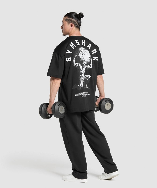 Gymshark Atlas T-Shirt T-Shirt Heren Zwart | BFAD81753