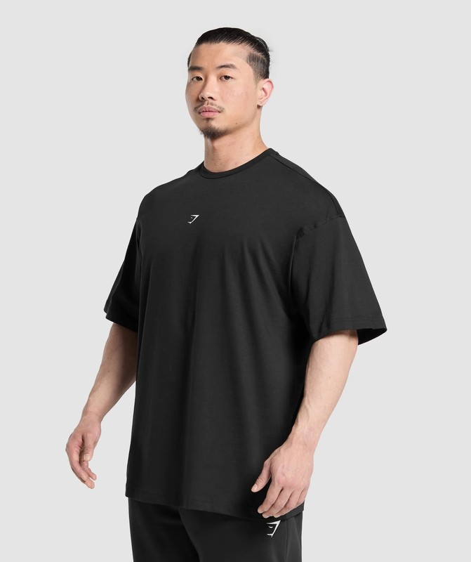 Gymshark Atlas T-Shirt T-Shirt Heren Zwart | BFAD81753