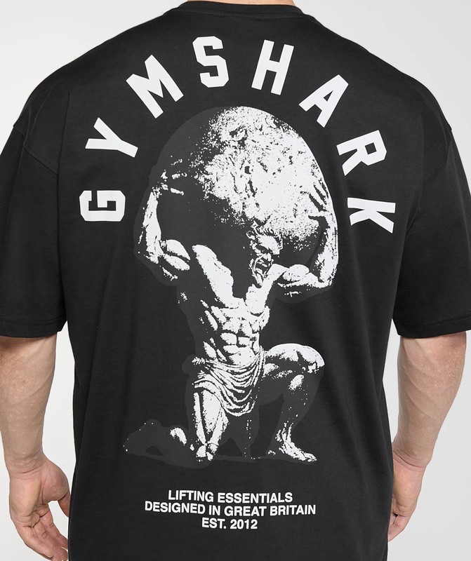 Gymshark Atlas T-Shirt T-Shirt Heren Zwart | BFAD81753