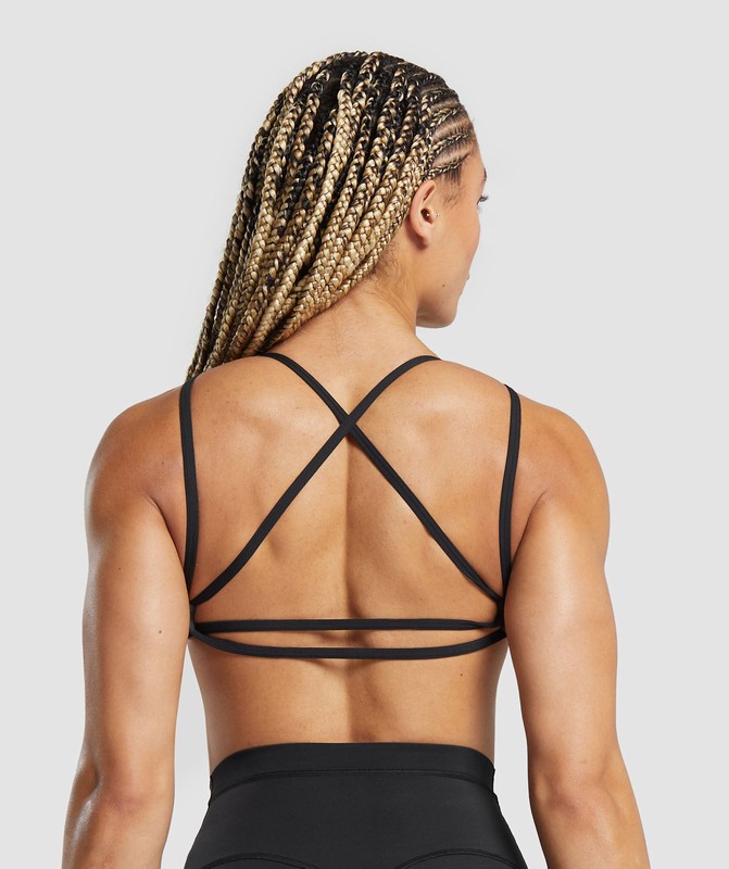 Gymshark Back Gain Sports Bra Sport BH Dames Zwart | HCZK58261