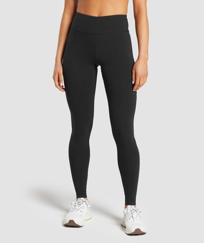 Gymshark Block Cotton Leggings Leggings Dames Zwart | EAPH35214