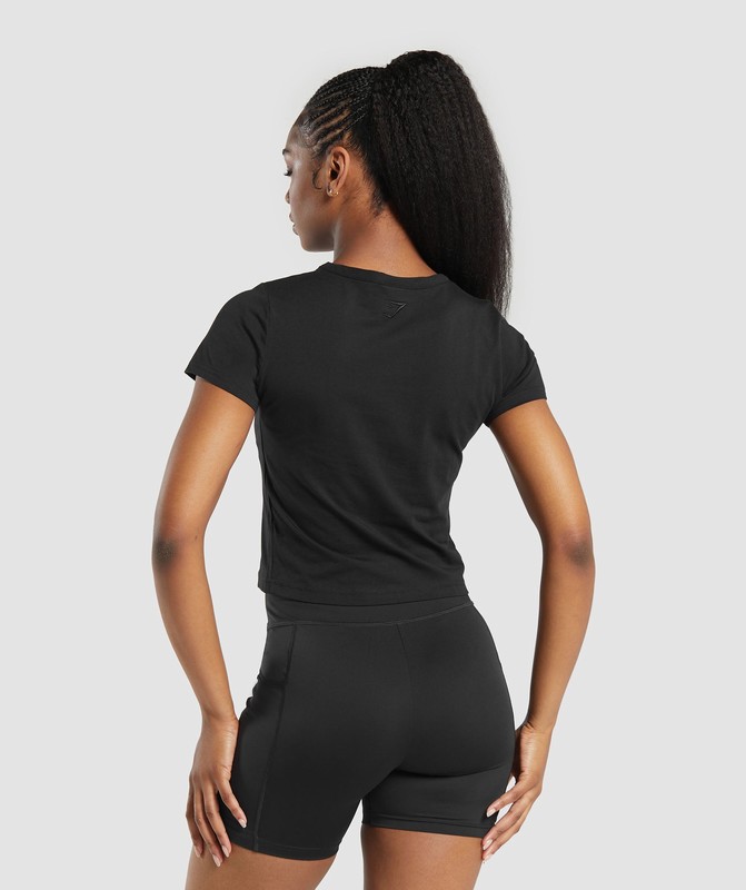 Gymshark Block Crop Top Crop Top Dames Zwart | VPED85912