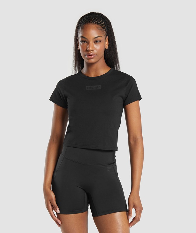 Gymshark Block Crop Top Crop Top Dames Zwart | VPED85912