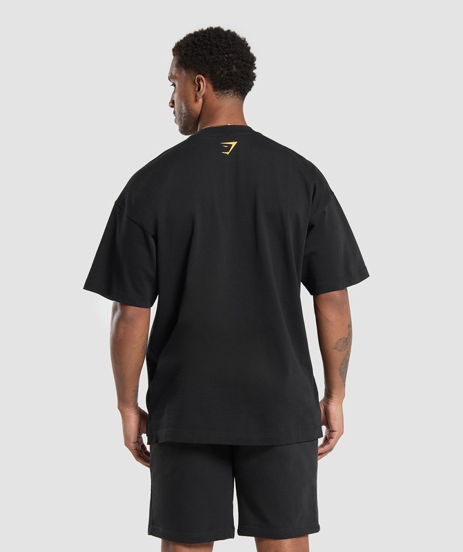 Gymshark Block Overlay OS Tee GFX T-Shirt Heren Zwart | ZOQE16978