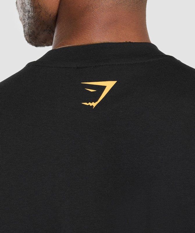 Gymshark Block Overlay OS Tee GFX T-Shirt Heren Zwart | ZOQE16978