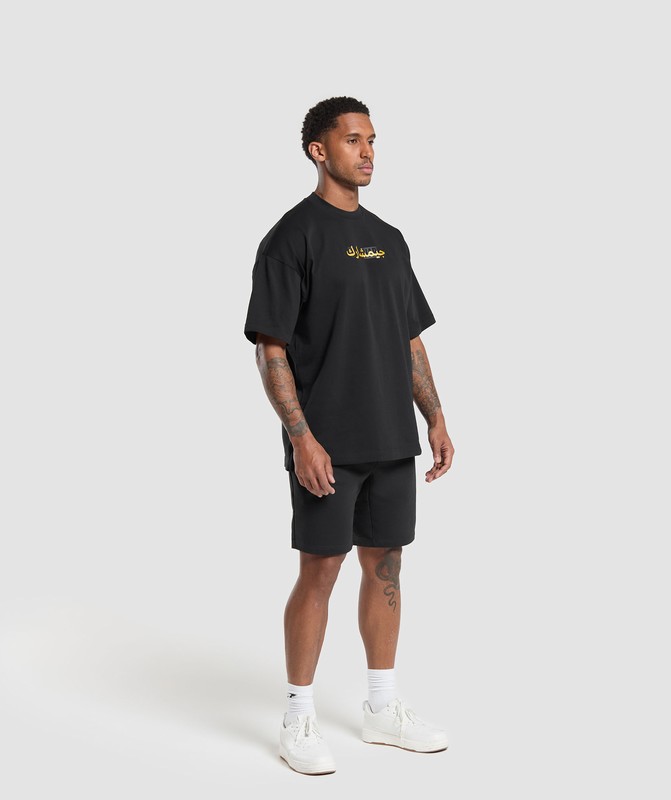 Gymshark Block Overlay OS Tee GFX T-Shirt Heren Zwart | ZOQE16978