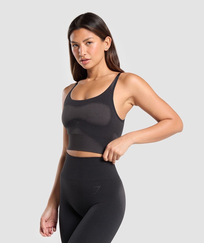Gymshark Blur Seamless Cami Top Dames Zwart Grijs | TIJU73962
