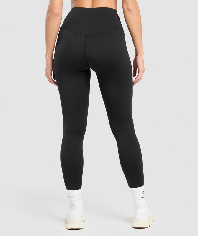 Gymshark Bonded Waistband Leggings Leggings Dames Zwart | EOKR30194
