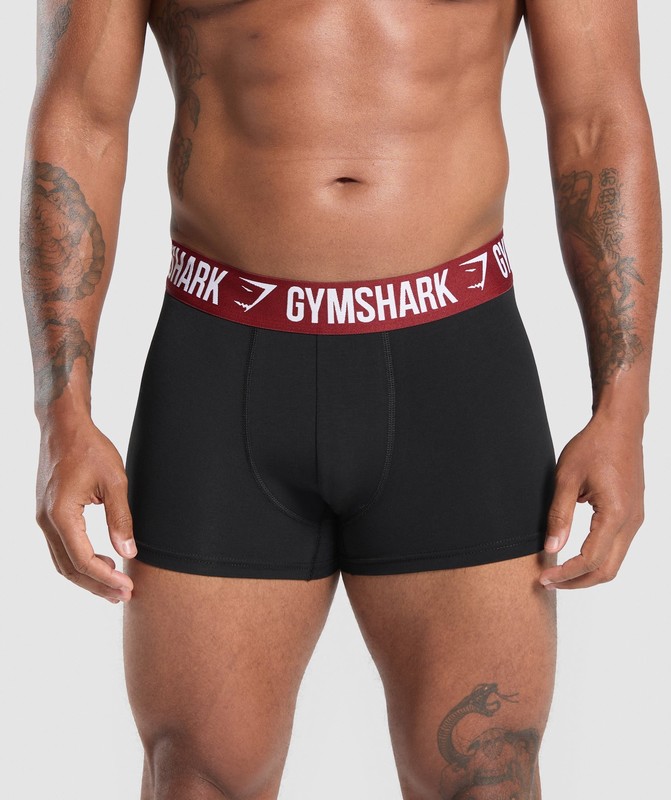 Gymshark Boxer Brief 3Pk Slip Heren Zwart Zwart Blauw Zwart Rood | KCQI40923