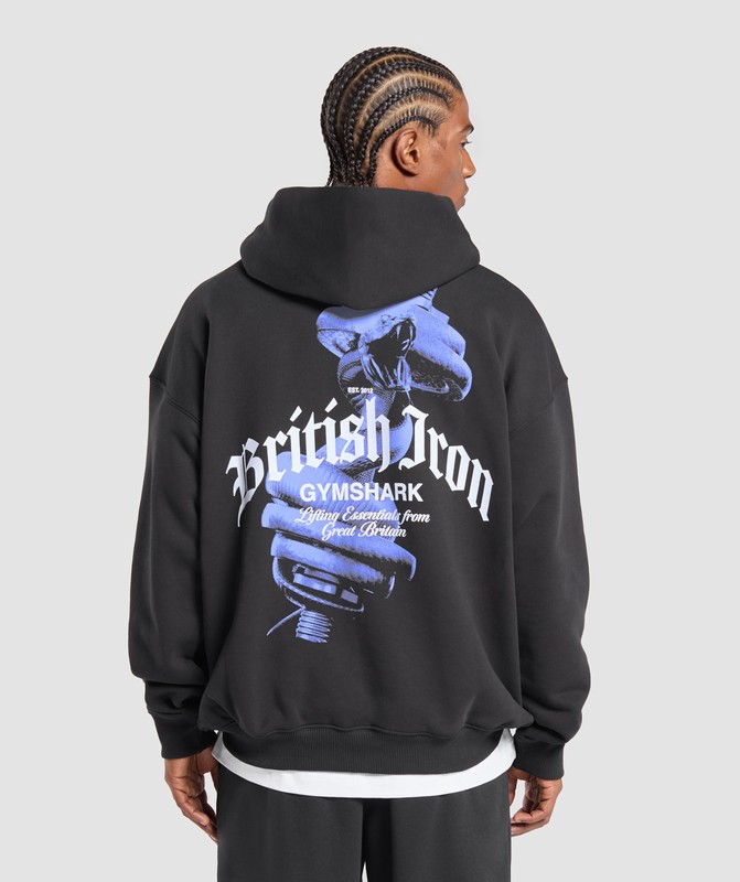 Gymshark British Iron Hoodie Hoodie Heren Zwart | BWSP56473