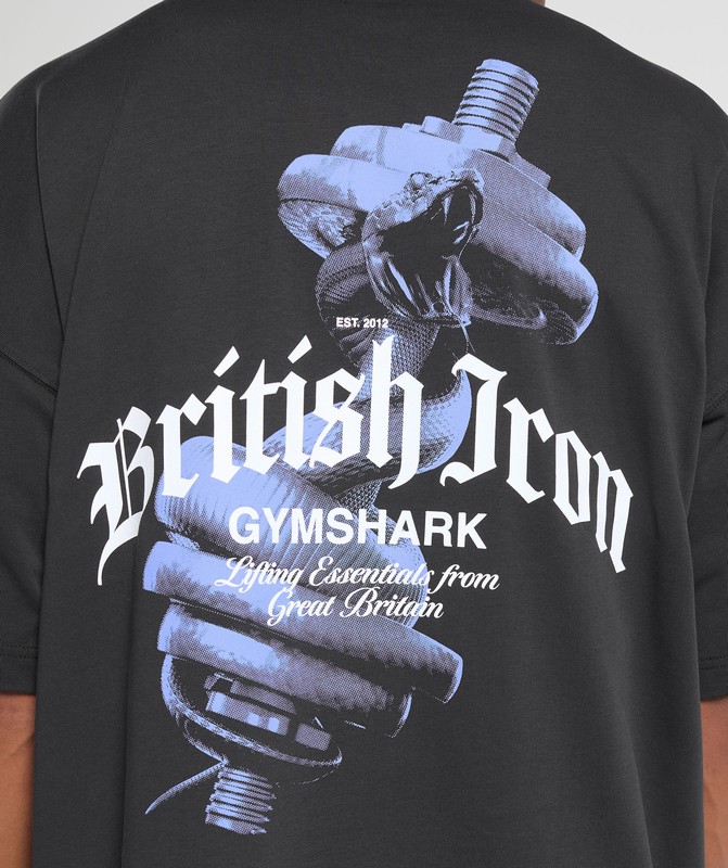 Gymshark British Iron T-Shirt T-Shirt Heren Zwart | YVSG62830