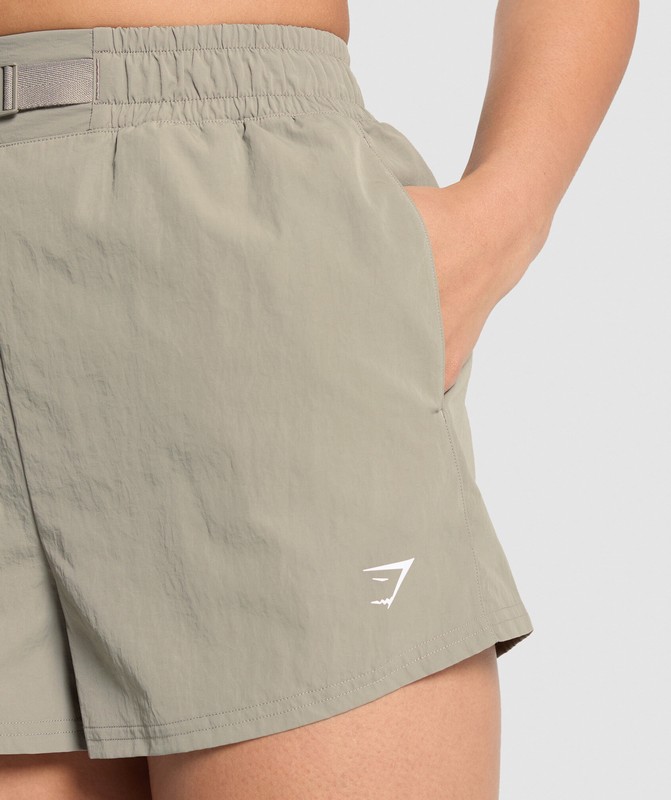 Gymshark Buckle Waisted Short Korte Broek Dames Bruin | CSLU73456