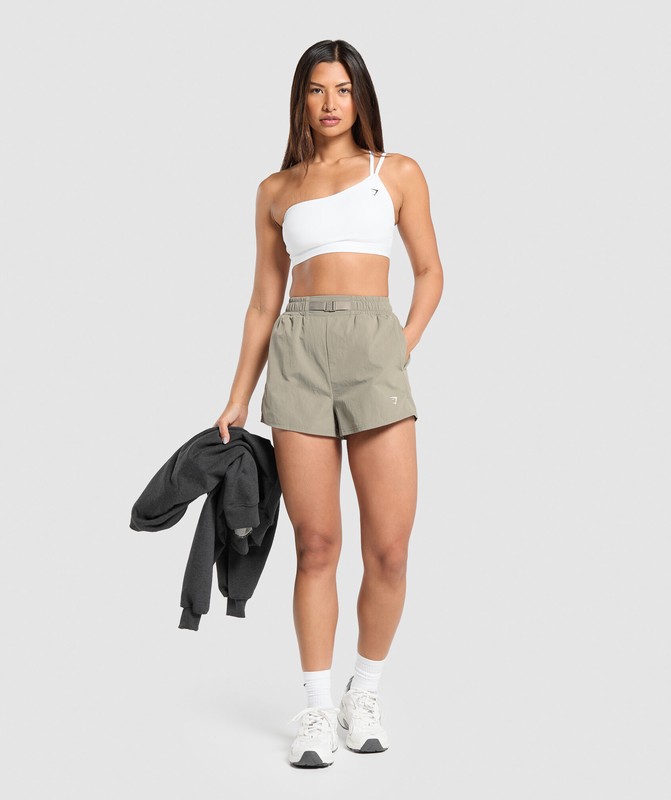Gymshark Buckle Waisted Short Korte Broek Dames Bruin | CSLU73456