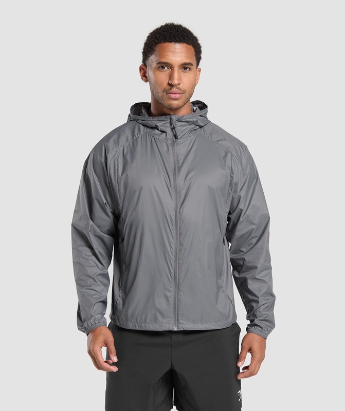 Gymshark Bude Packaway Shell Jas Heren Grijs | EBCS81402