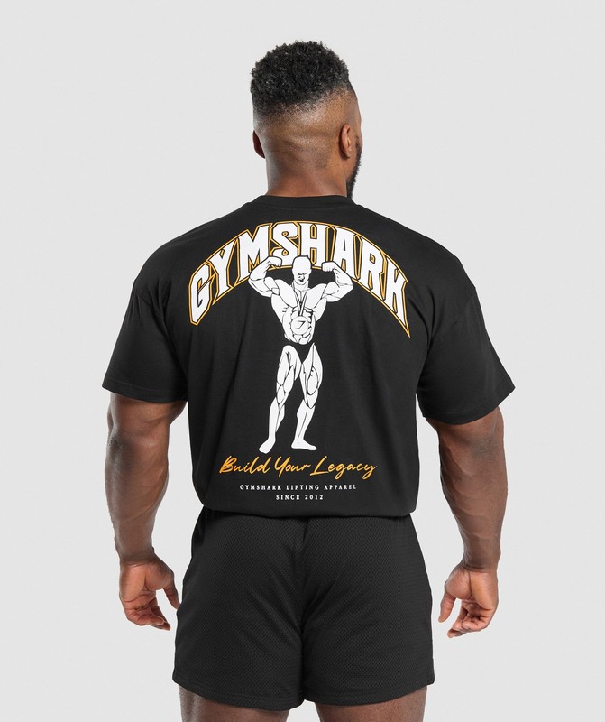 Gymshark Build Your Legacy Graphic T-Shirt T-Shirt Heren Zwart | SRQJ93087
