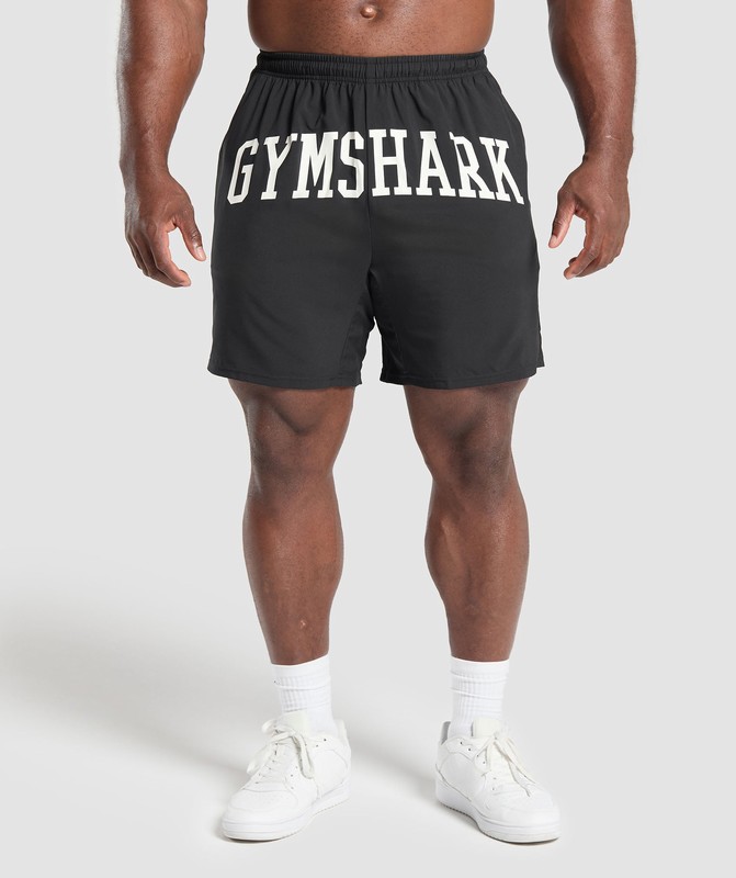 Gymshark Built Different Graphic Shorts Korte Broek Heren Zwart | PTUH93546