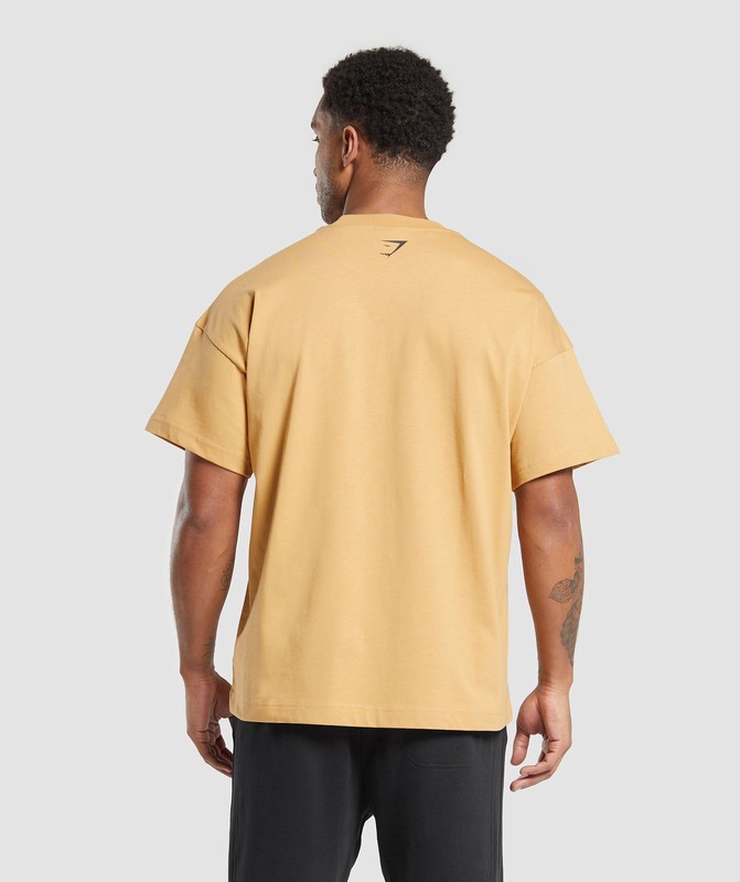 Gymshark Built in the UK T-Shirt T-Shirt Heren Geel | TMWL10438