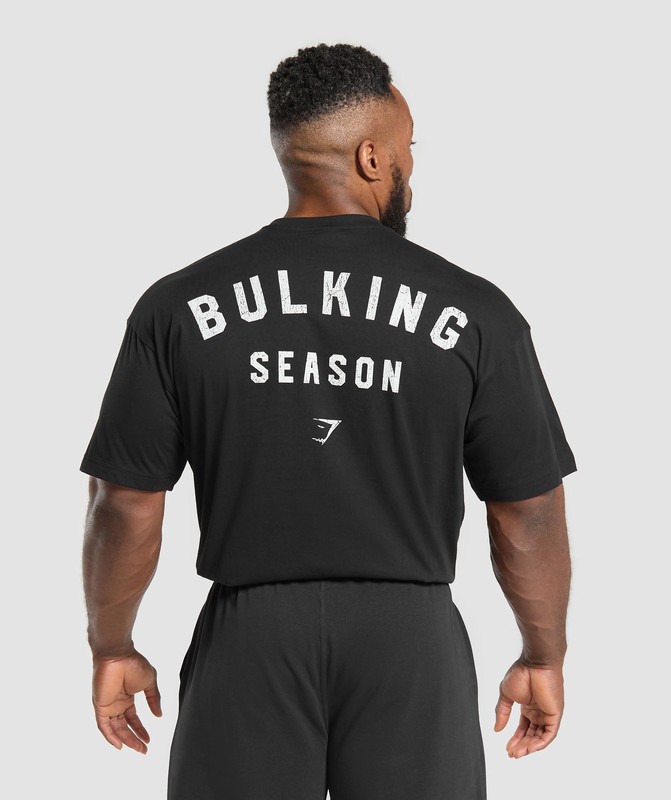 Gymshark Bulking Season T-Shirt T-Shirt Heren Zwart | ECNY85269