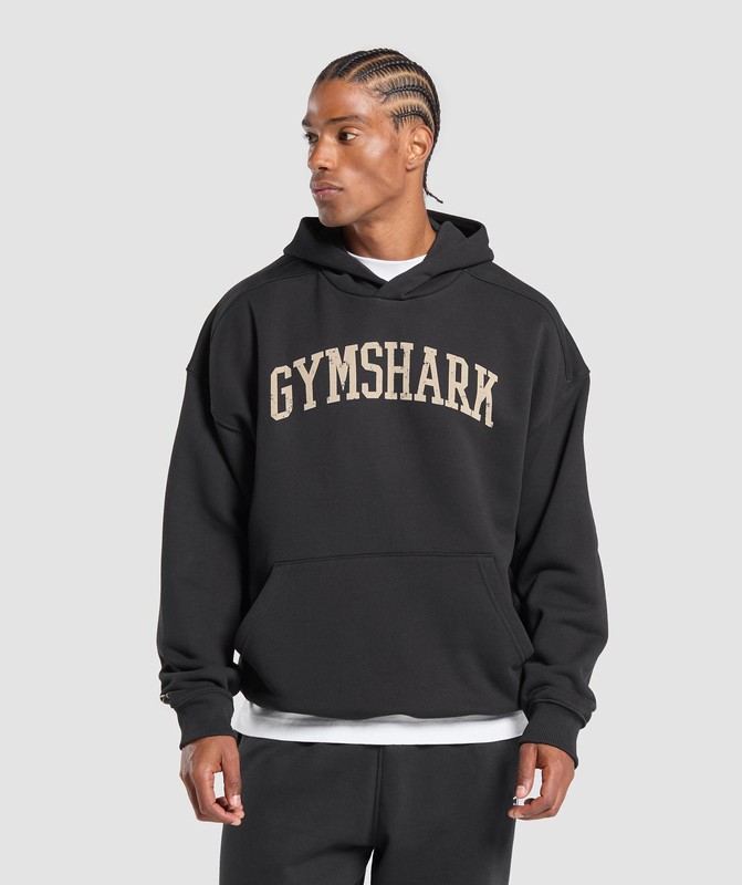 Gymshark Collegiate Hoodie Hoodie Heren Zwart | VNPC82351
