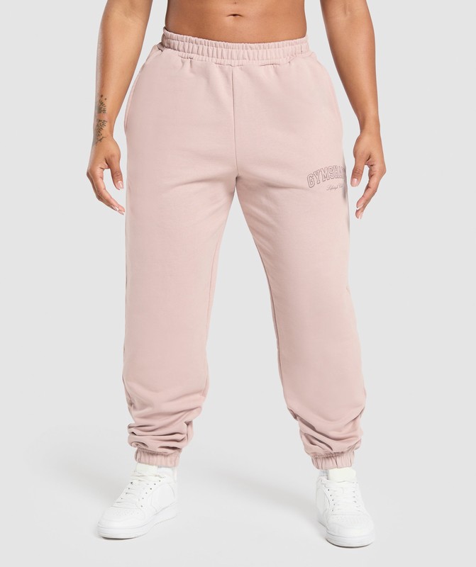Gymshark Collegiate Joggers Joggingbroek Dames Roze | DPGU51978