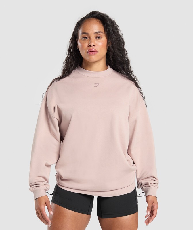 Gymshark Collegiate Sweatshirt Sweatshirts Dames Roze | FOGC69470