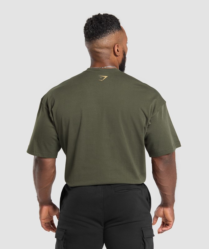 Gymshark Collegiate T-Shirt T-Shirt Heren Groen | USYD13792