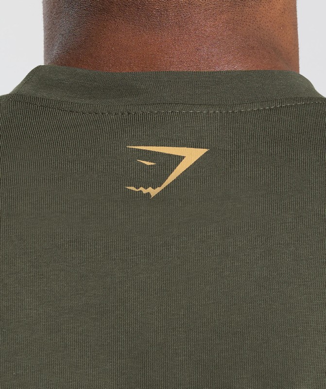 Gymshark Collegiate T-Shirt T-Shirt Heren Groen | USYD13792