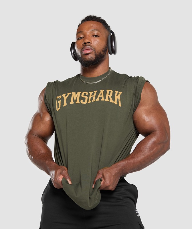 Gymshark Collegiate T-Shirt T-Shirt Heren Groen | USYD13792