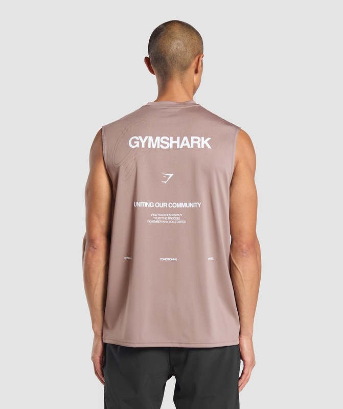 Gymshark Conditioning Apparel Cut Off Tank Tanktop Heren Powder Mauve | XHDF69124