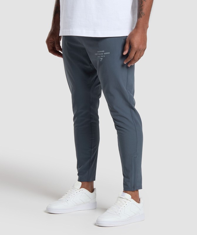 Gymshark Conditioning Goods Woven Joggers Joggingbroek Heren Titanium Blauw | GTDN17245