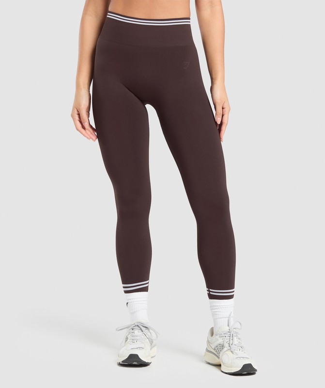 Gymshark Contrast Seamless Leggings Leggings Dames Bruin | NCBF89105
