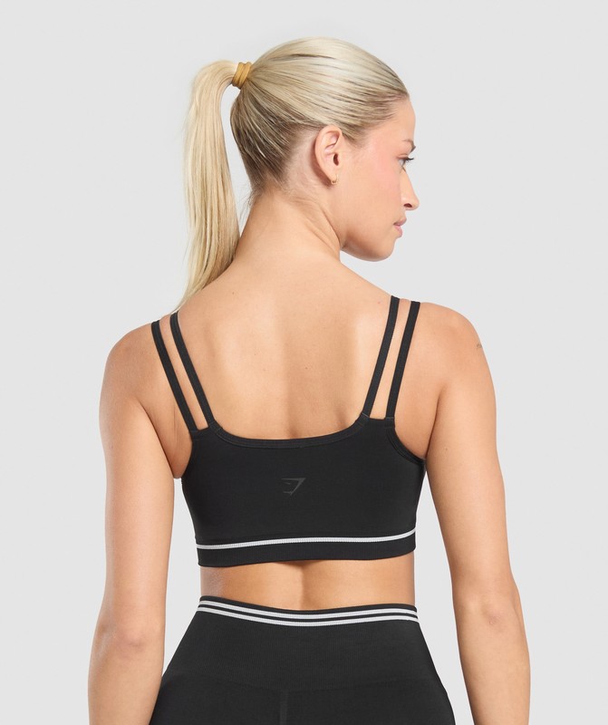 Gymshark Contrast Seamless Sports Bra Sport BH Dames Zwart | AZKX60724