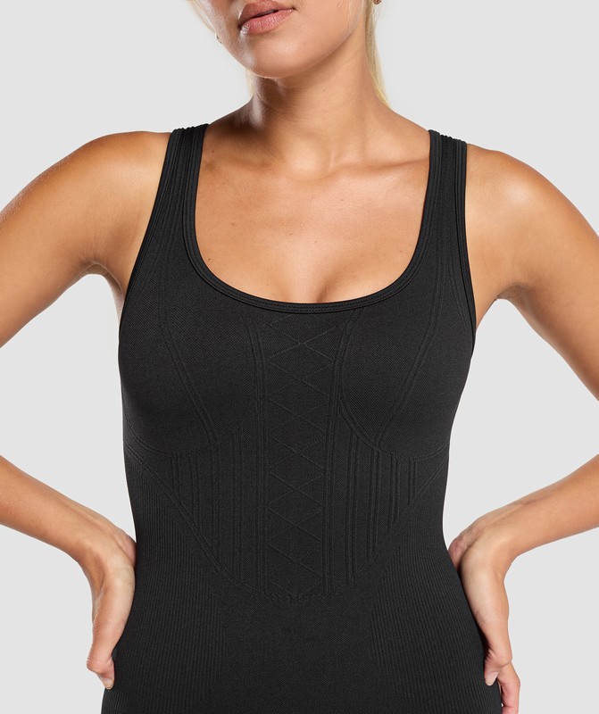 Gymshark Corset Seamless Bodysuit Bodysuit Dames Zwart | HPIM91870