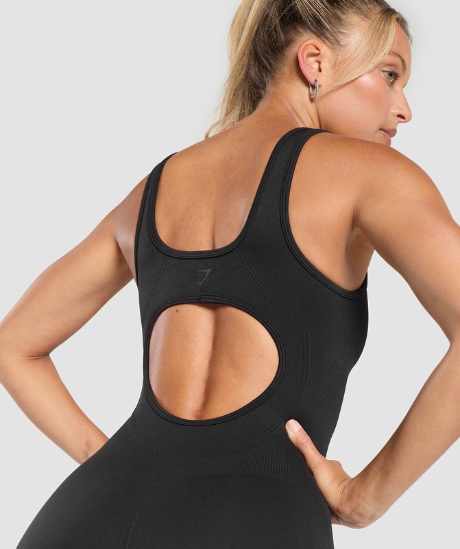 Gymshark Corset Seamless Bodysuit Bodysuit Dames Zwart | HPIM91870