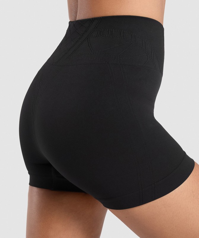 Gymshark Corset Seamless Shorts Korte Broek Dames Zwart | NJGK42906