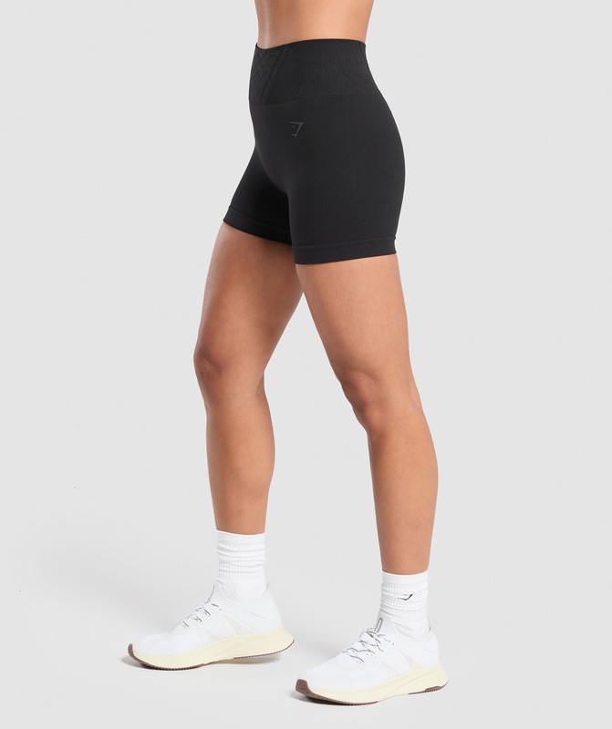 Gymshark Corset Seamless Shorts Korte Broek Dames Zwart | NJGK42906