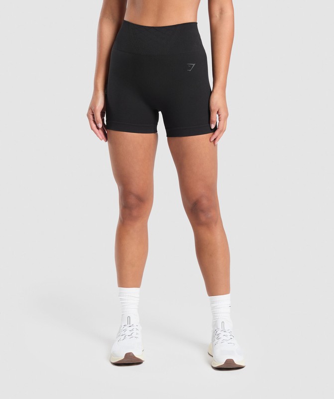 Gymshark Corset Seamless Shorts Korte Broek Dames Zwart | NJGK42906