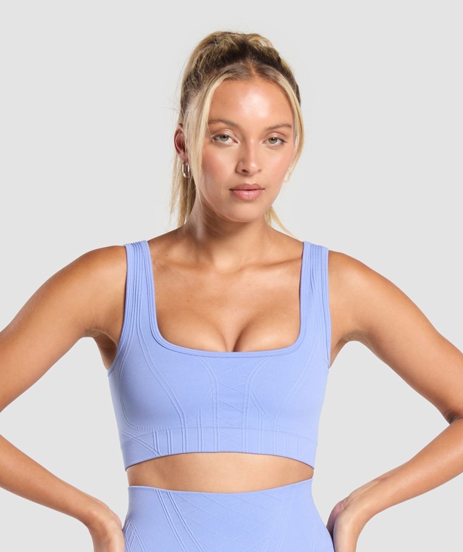 Gymshark Corset Seamless Sports Bra Sport BH Dames Blauw | BYEZ47602