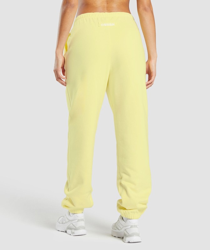 Gymshark Cosy Fleece Joggers Joggingbroek Dames Geel | VKTX20498