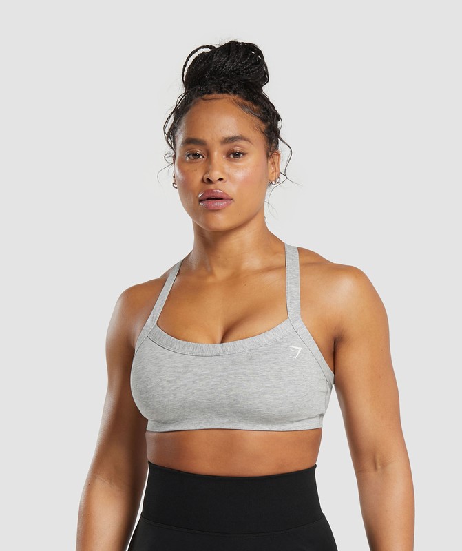 Gymshark Cotton Lifting Sports Bra Sport BH Dames Lichtgrijs | JXLB70328