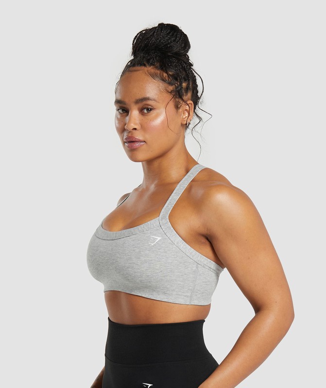 Gymshark Cotton Lifting Sports Bra Sport BH Dames Lichtgrijs | JXLB70328