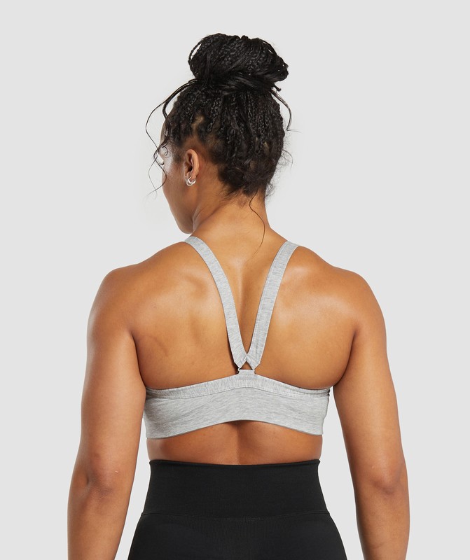 Gymshark Cotton Lifting Sports Bra Sport BH Dames Lichtgrijs | JXLB70328