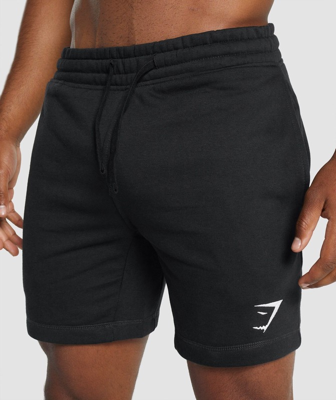 Gymshark Crest 7" Shorts Korte Broek Heren Zwart | SYHZ01859