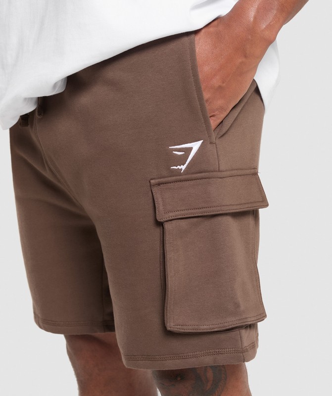 Gymshark Crest Cargo 7" Shorts Korte Broek Heren Bruin | YLKA21354
