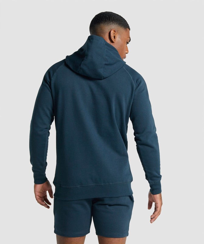 Gymshark Crest Hoodie Hoodie Heren Donkerblauw | YEFK49273