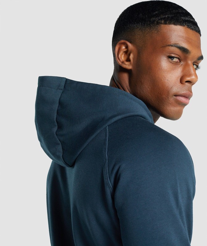 Gymshark Crest Hoodie Hoodie Heren Donkerblauw | YEFK49273